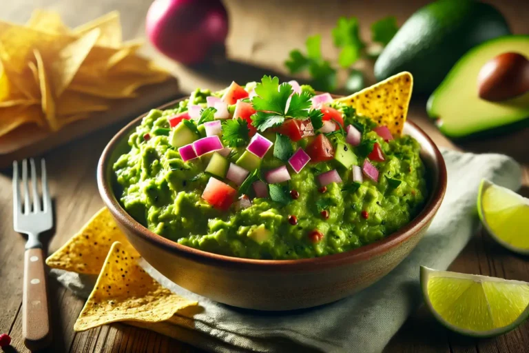 Combinação perfeita de Guacamole com Nachos.